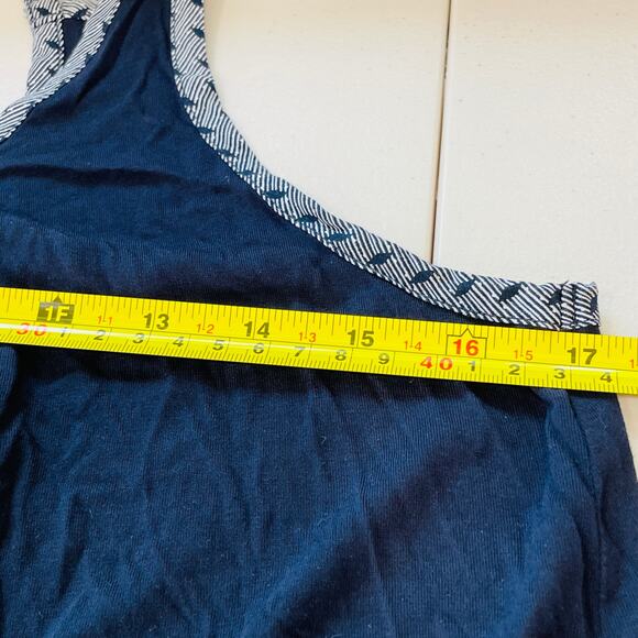 CAbi 5202 Navy Blue Cross Back Loose Fit Thin Strap Keyhole Back Tank Top S - Picture 8 of 11